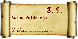 Buksa Valéria névjegykártya